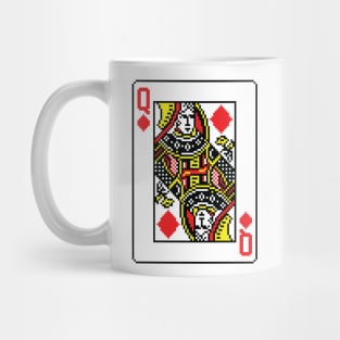 Queen of Diamonds Pixel Art Mug